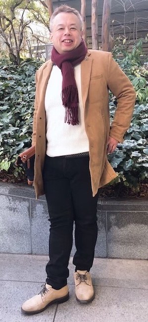 モテる男の１万円服装術２０２１１１１７／ボルドーカラーマフラー